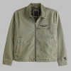 Abercrombie Palm Tree Crew Cropped Workwear Jacket