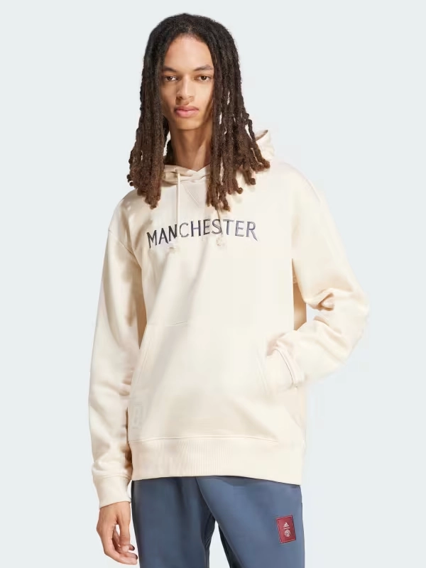 Adidas Manchester United SZN Overhead White Hoodie