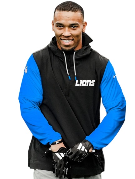 Detroit Lions Sideline Pre-Game Half-Zip Hoodie Jacket