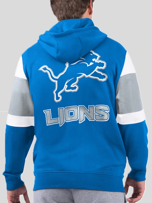 Detroit Lions Starter Blue Extreme Full-Zip Hoodie