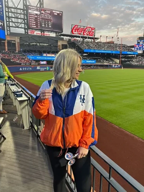 Erin Andrews New York Mets Color Block Windbreaker Jacket