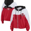 Erin Andrews San Francisco 49ers Color Block Full-Zip Hoodie