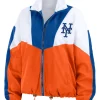 Erin Andrews WhiteOrange New York Mets Color Block Full-Zip Windbreaker Jacket