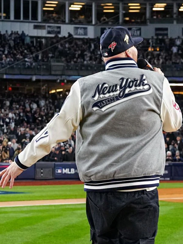 Fat Joe Yankees Script Tail Wool Varsity Jacket