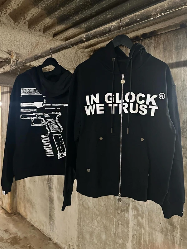 In Glock We Trust Black Zip-Up Hoodie