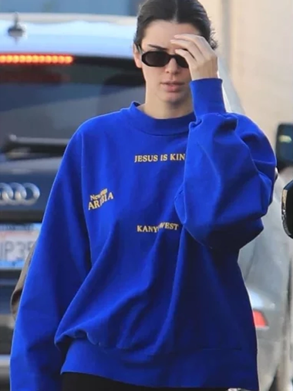 Jesus Is King Kendal Jenner Blue Sweatshirt