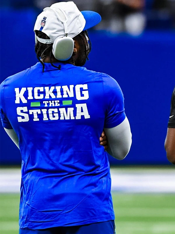 Kicking The Stigma Colts T-shirt Blue