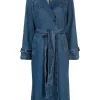 Kristin Kreuk Murder In A Small Town Denim Trench Coat