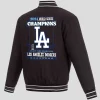 Los Angeles Dodgers 8-Time World Series Champions Poly Twill Black Jacket