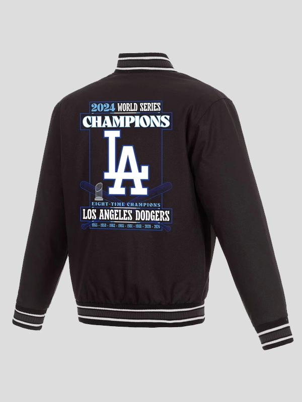 Los Angeles Dodgers 8-Time World Series Champions Poly Twill Black Jacket