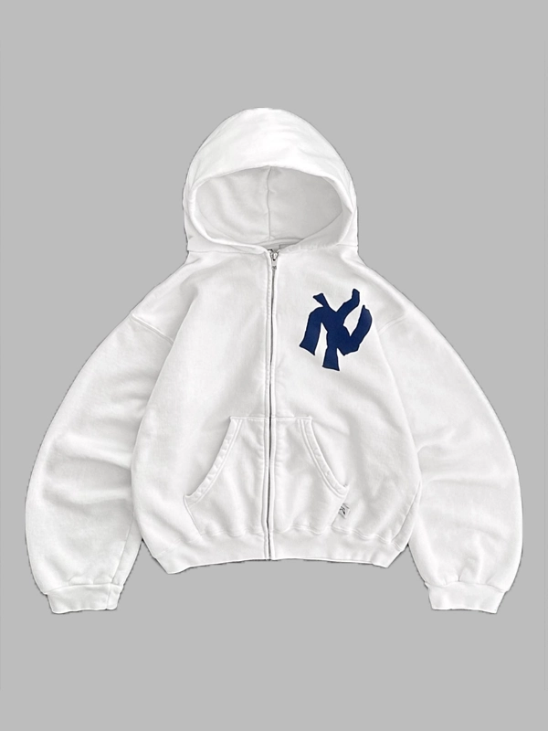 NY Noodle Akimbo Zip-Up Hoodie White