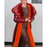 Smile 2 Naomi Scott Faux Fur Leather Coat