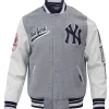 New York Yankees Script Tail Wool Varsity Jacket