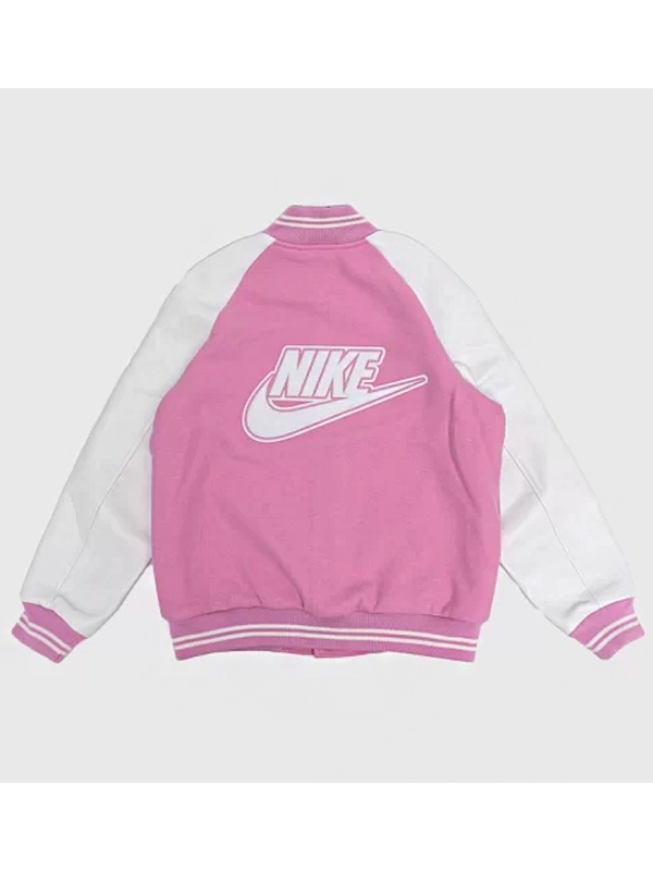 Nike x Nigo NRG Pink and White Varsity Jacket