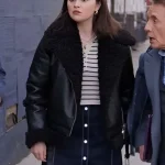 Only Murders In The Building S04 Selena Gomez Black Shearling Jacket