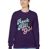 Rock N Roll Girl Purple Crewneck Purple