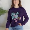 Rock N Roll Girl Sweater Purple