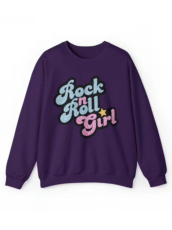 Rock N Roll Girl Sweatshirt Purple