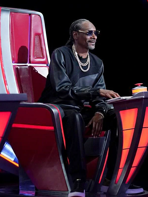 SNOOP DOGG THE VOICE S26 BLACK LEATHER TRACKSUIT