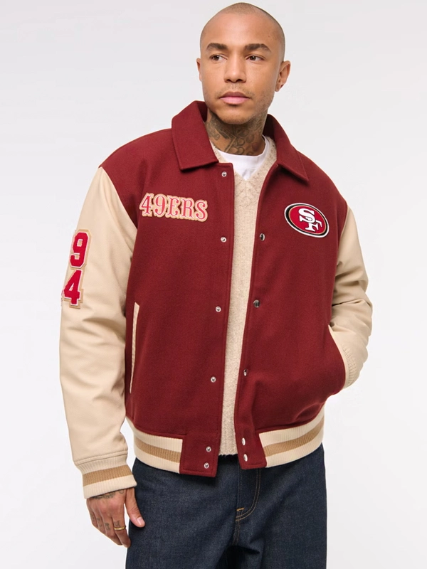 San Francisco 49ers AbercrombieVarsity Bomber Jacket