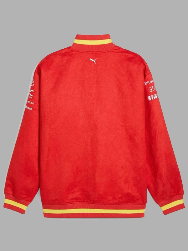 Scuderia Ferrari F1 2024 Team Red Varsity Bomber Jacket