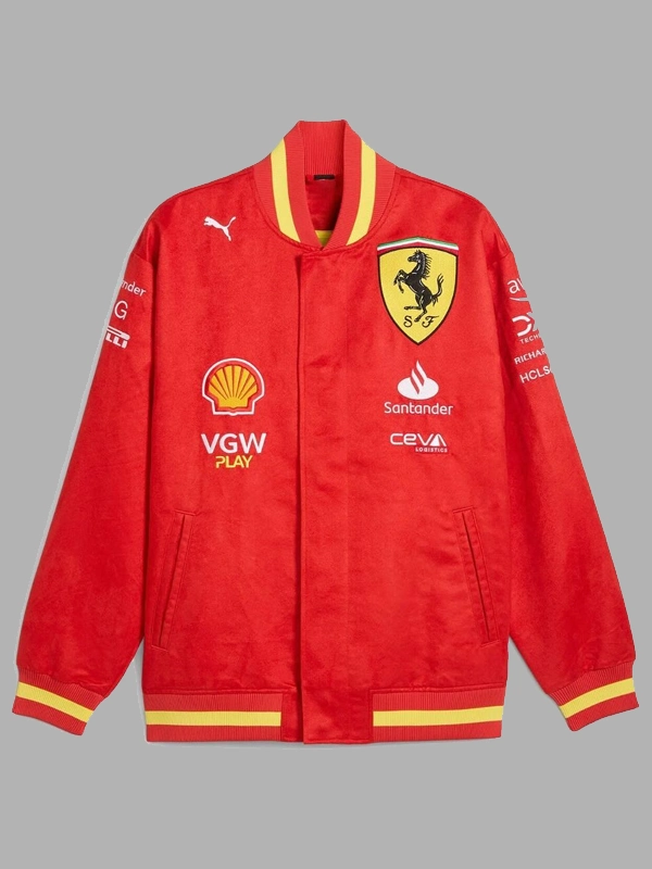 Scuderia Ferrari F1 2024 Team Varsity Bomber Jacket