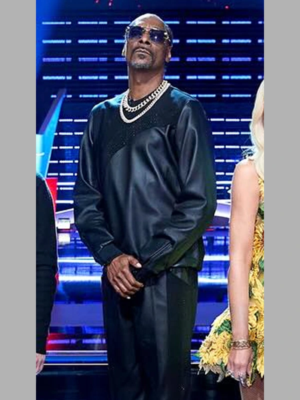 Snoop Dogg Black Leather Tracksuit The Voice S26