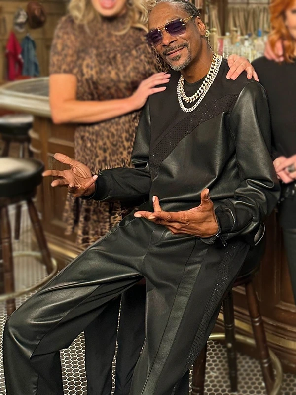 Snoop Dogg The Voice S26 Leather Tracksuit Black