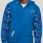 Starter Blue Detroit Lions Thursday Night Gridiron Full-Zip Hoodie