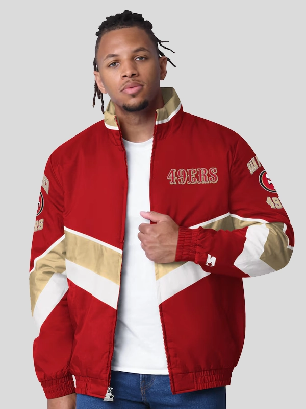 Starter Scarlet San Francisco 49ers Captain Satin Varsity Jacket