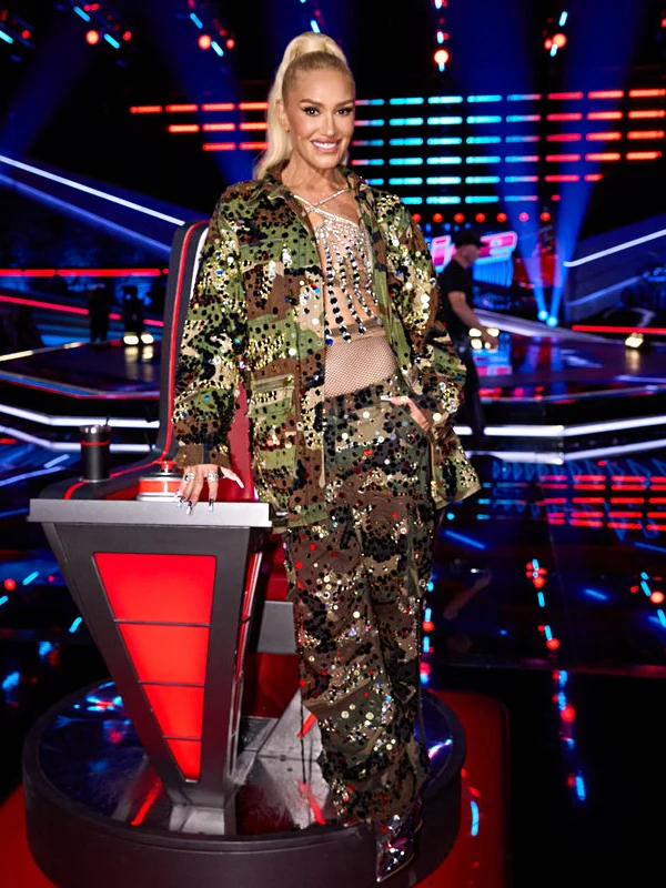 The Voice S026 Gwen Stefani Embellished Camo Jacket