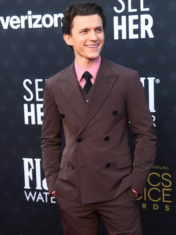 Tom Holland Brown Blazer Coat