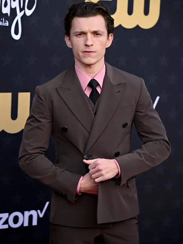 Tom Holland Brown Double Breasted Blazer