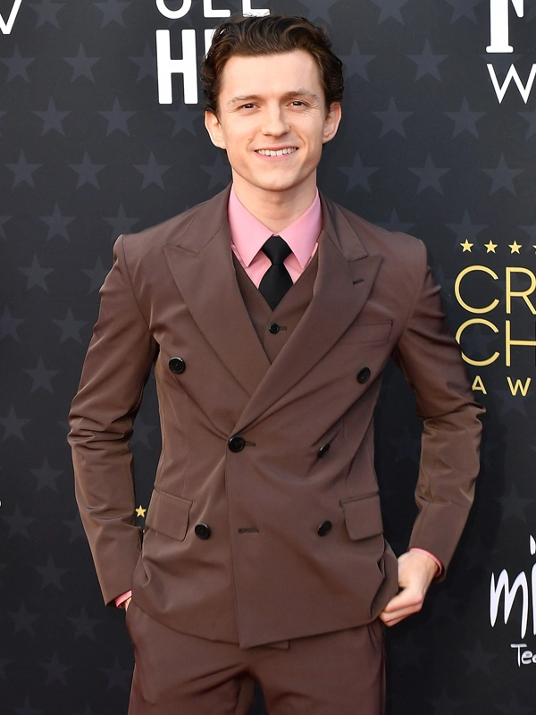 Tom Holland Critics Choice Awards 2024 Brown Blazer