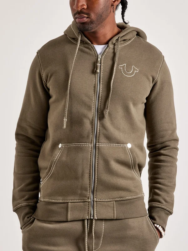 True Religion Big-T Full-Zip Hoodie