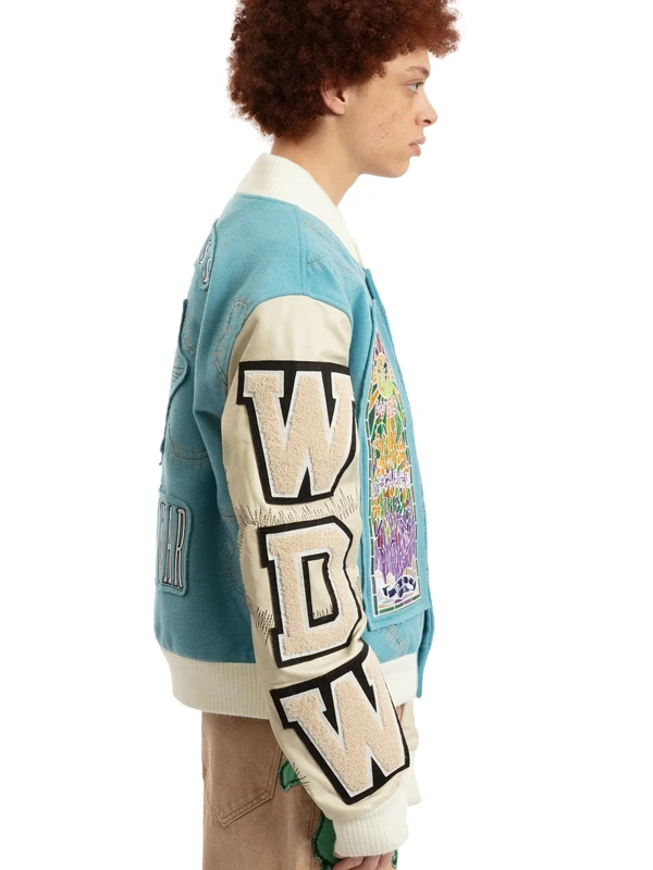 Who Decides War Namesake Blue Varsity Jacket