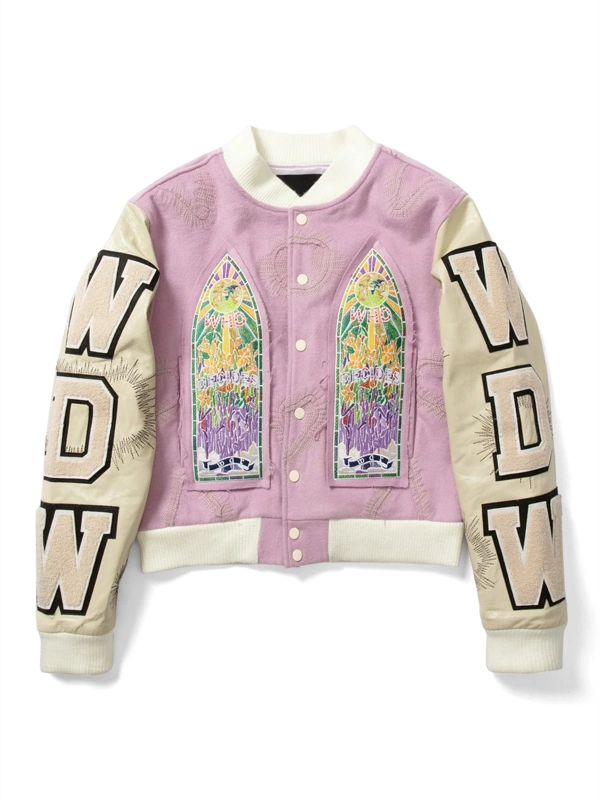 Who Decides War Pink Namesake Varsity Jacket