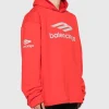 Balenciaga 3b Sports Icon Hoodie Red