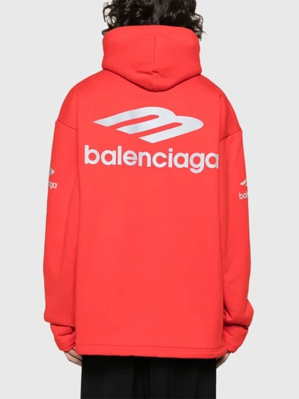 Balenciaga 3b Sports Icon Red Hoodie