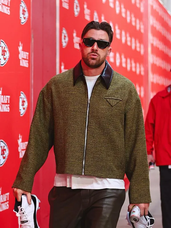 Bottega Veneta Cotton Frise Blouson Jacket Travis Kelce