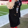 Brittany Mahomes Black Faux Fur Coat