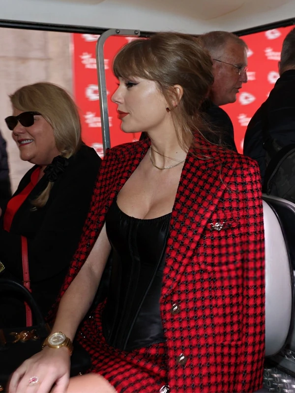 Broncos vs Chiefs Taylor Swift Tweed Blazer Red & Black