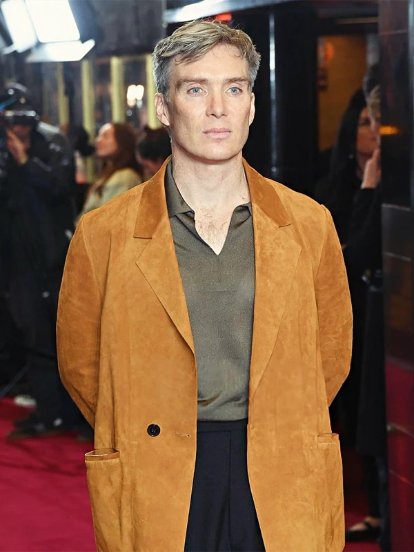 Cillian Murphy Small Things Like These Premiere Brown Suede Blazer