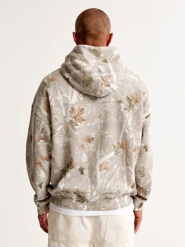 Essential Popover White Camo AbercrombieHoodie