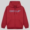 GOLF WANG RED ZIP UP HOODIE