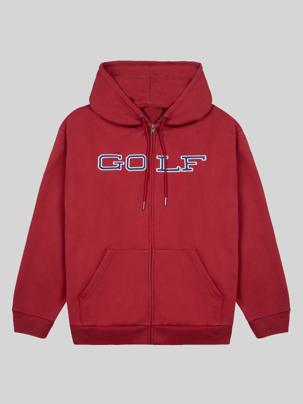 GOLF WANG RED ZIP UP HOODIE