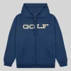 GOLF WANG STATE ZIP UP HOODIE BLUE