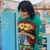 Great British Bake Off Noel Fielding Printed Green Sweater