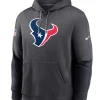 Houston Texans Nike Anthracite 2024 Sideline Club Pullover Hoodie