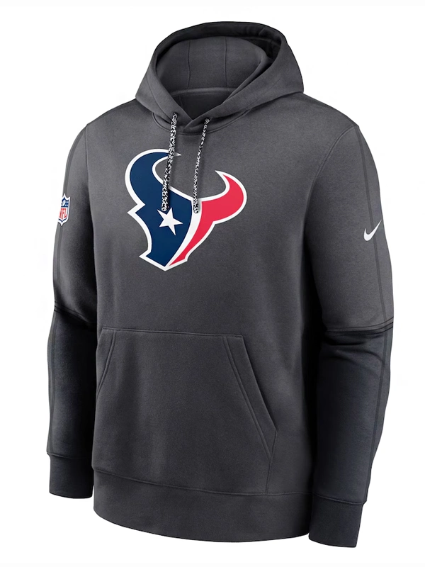 Houston Texans Nike Anthracite 2024 Sideline Club Pullover Hoodie